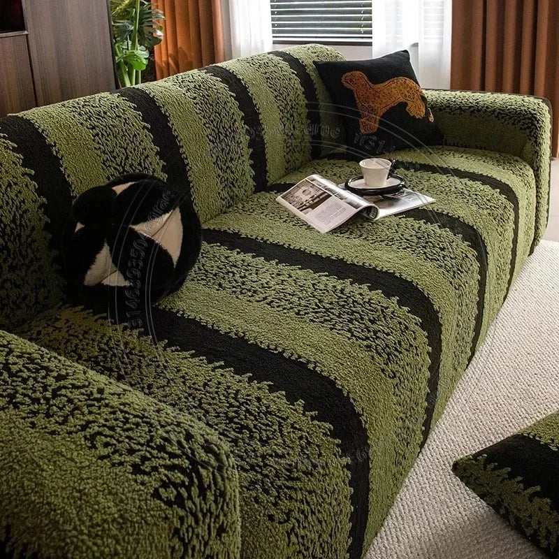 Stretchable velvet sofa cover, furniture protection, non-slip, universal, 1 2 3 4 seats.